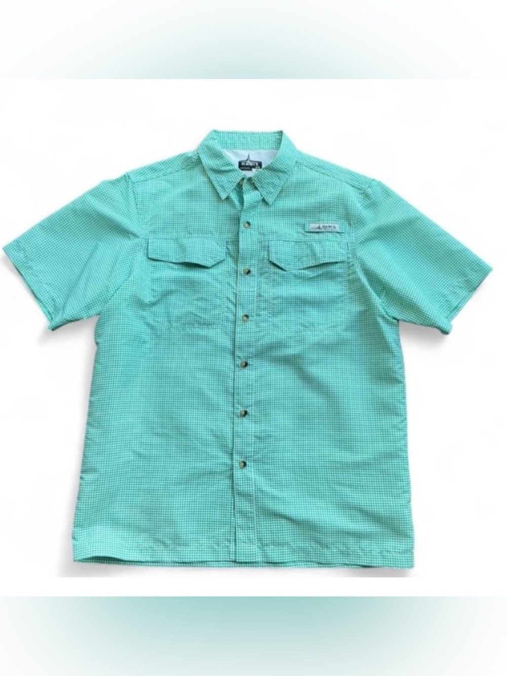 Preppy Dadcore Green and White Gingham Short Sleeve Button-up Shirt